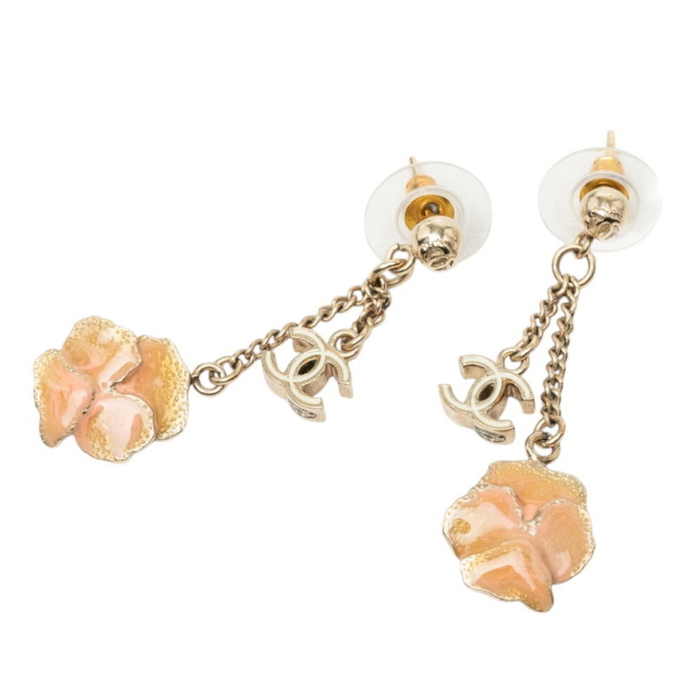 CHANEL Gold Logo Earrings